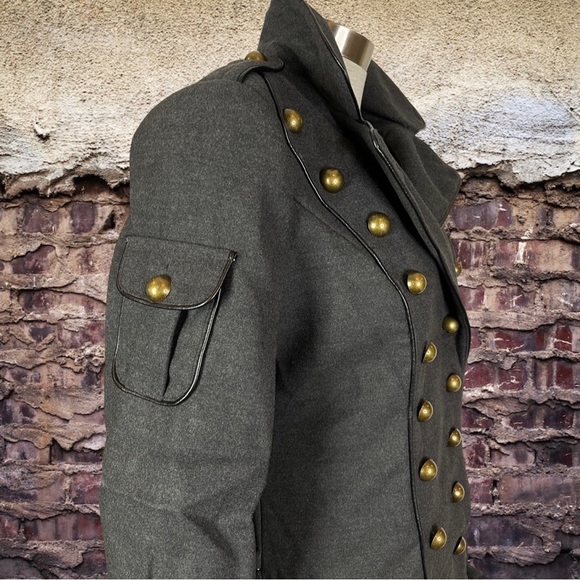 Hell Bunny Army 40s Military Style Steampunk Gothic Corset Coat - Picture 3 of 8